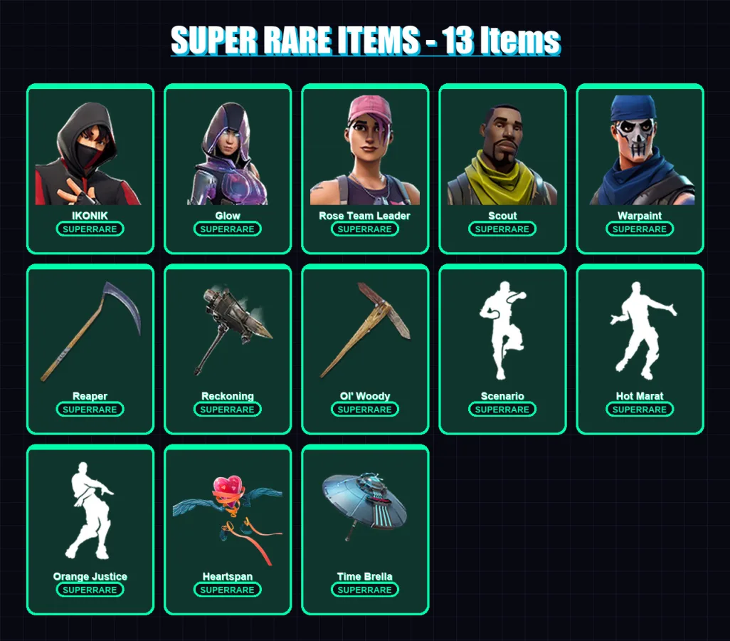 [PC/PSN] | IKONIK | Glow | Rose Team Leader | Scout | Warpaint | 105 skin | 93 pickaxe | 120 emote | 101 glider | Lv1492