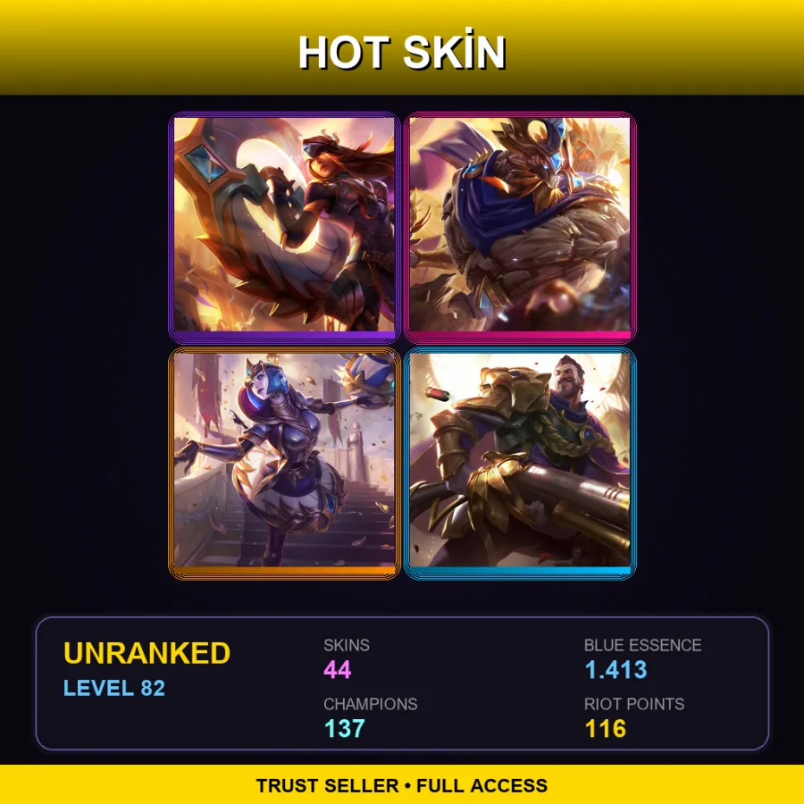 EUW | Victorious Sivir | Victorious Maokai | Victorious Orianna | Victorious Graves | 44 Skin | 137 Champ | Lv82