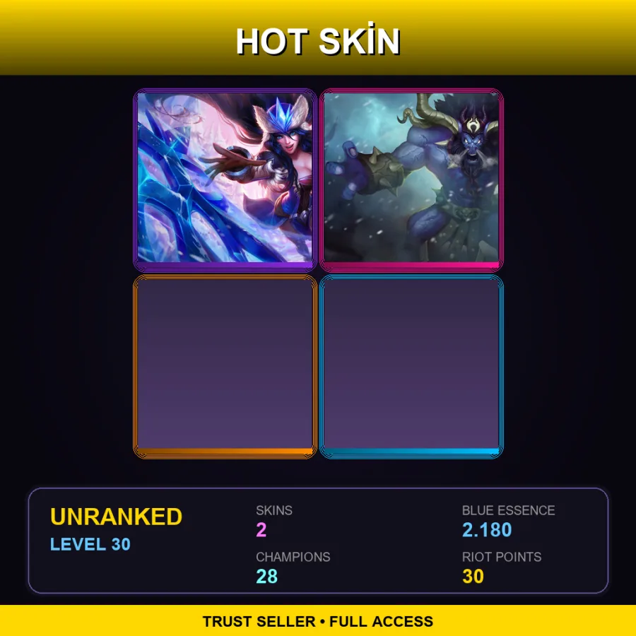 EUW | Lv30 | Unranked | 2 Skin | 28 Champ