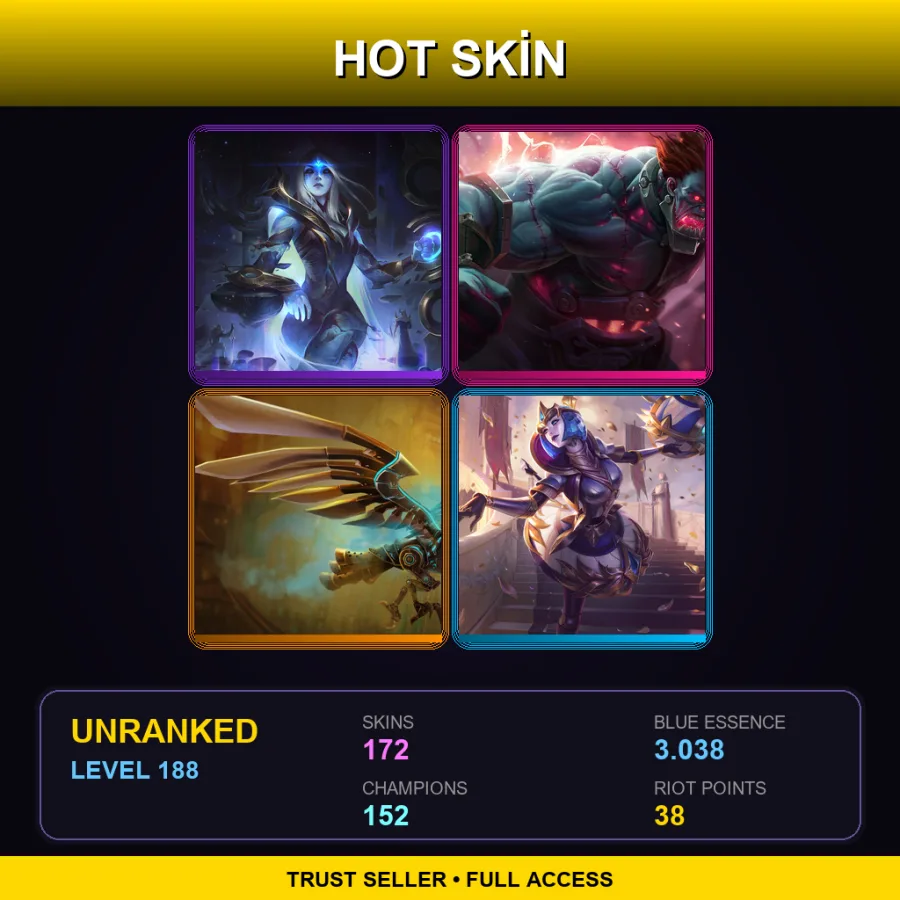 LAS | Lv188 | Unranked | 172 Skin | 152 Champ