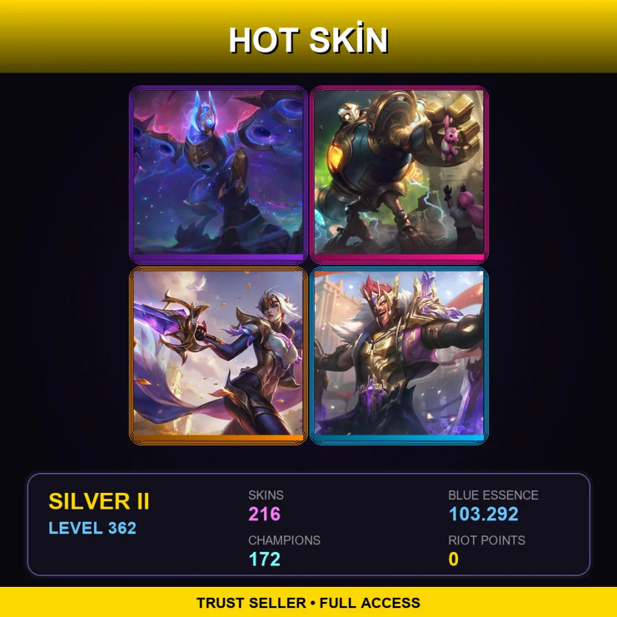 TW | Lv362 | Silver II | 216 Skin | 172 Champ