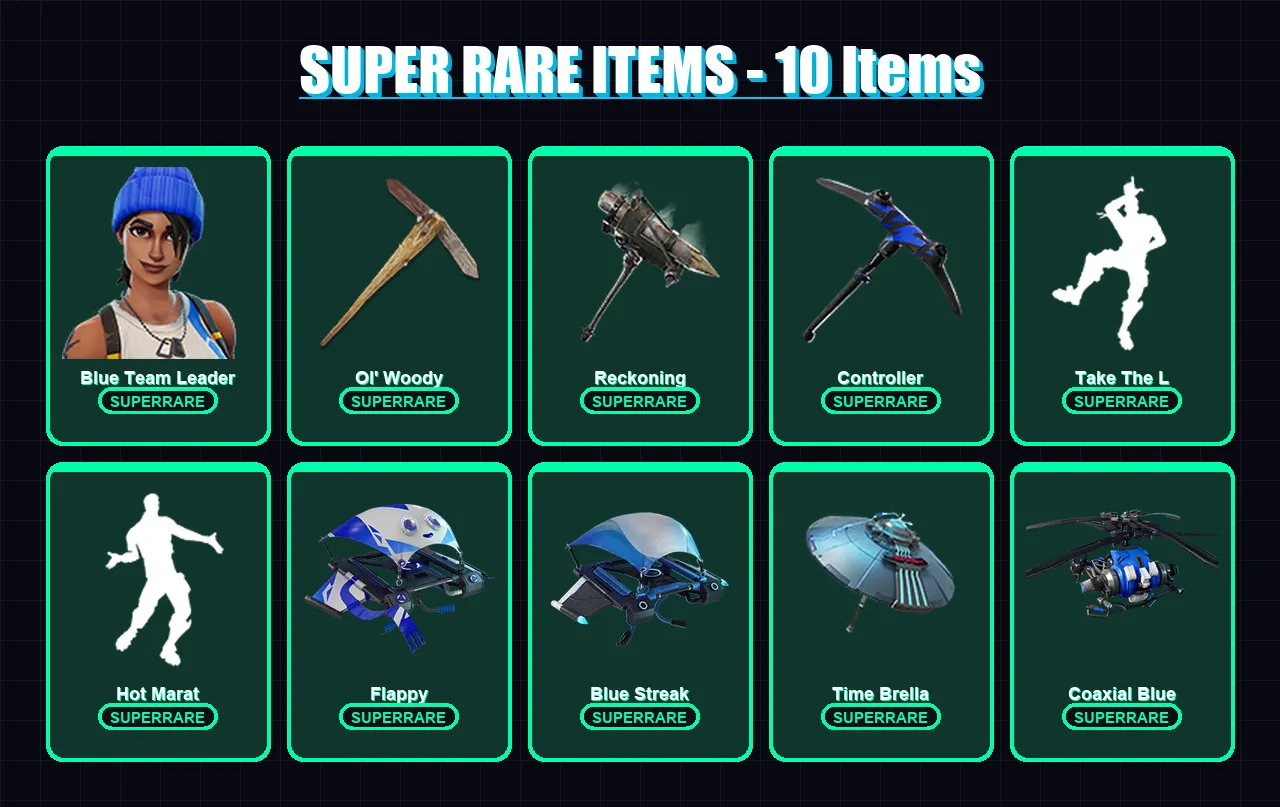 [PC/XBOX] | Blue Team Leader | Catalyst | Zenith | Raven | Calamity | 57 skin | 47 pickaxe | 54 emote | 50 glider | Lv562 — Fortnite account