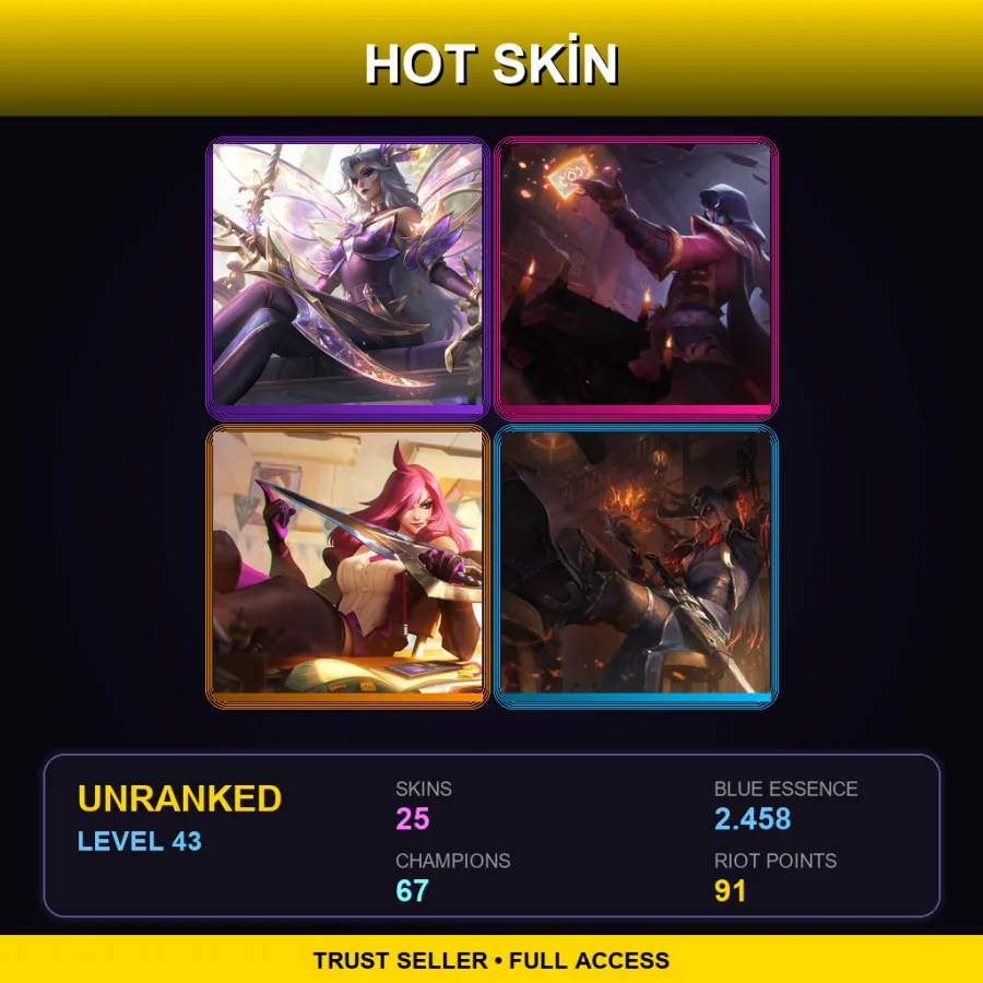 NA | Lv43 | Unranked | 25 Skin | 67 Champ