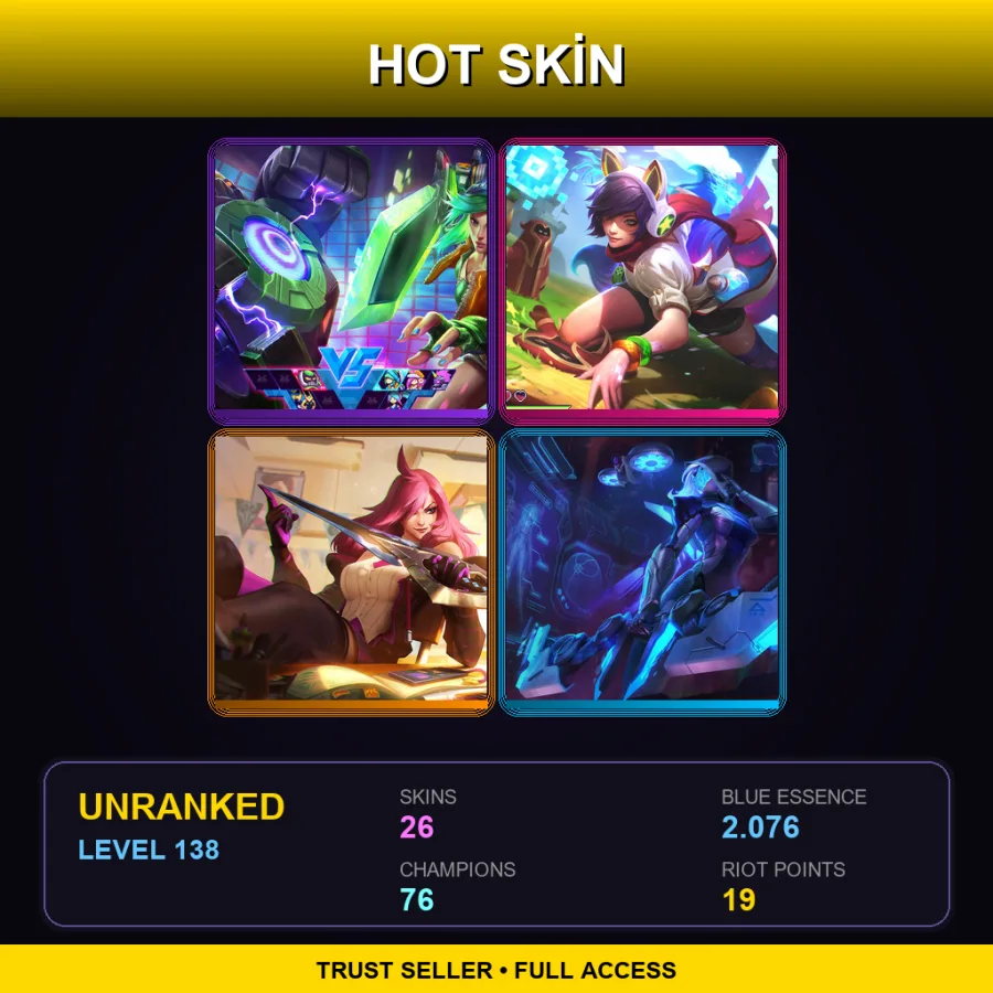 EUNE | Lv138 | Unranked | 26 Skin | 76 Champ — LoL account