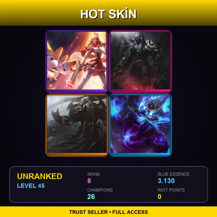 LAN | Lv45 | Unranked | 8 Skin | 26 Champ