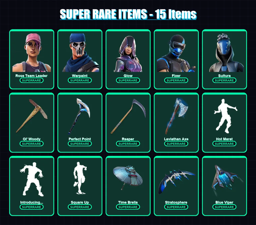 [PC/XBOX/PSN] | Rose Team Leader | Warpaint | Glow | Fixer | Sultura | 175 skin | 179 pickaxe | 164 emote | 150 glider | Lv2255
