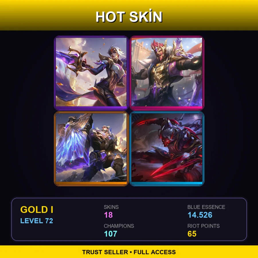 LAS | Lv72 | Gold I | 18 Skin | 107 Champ