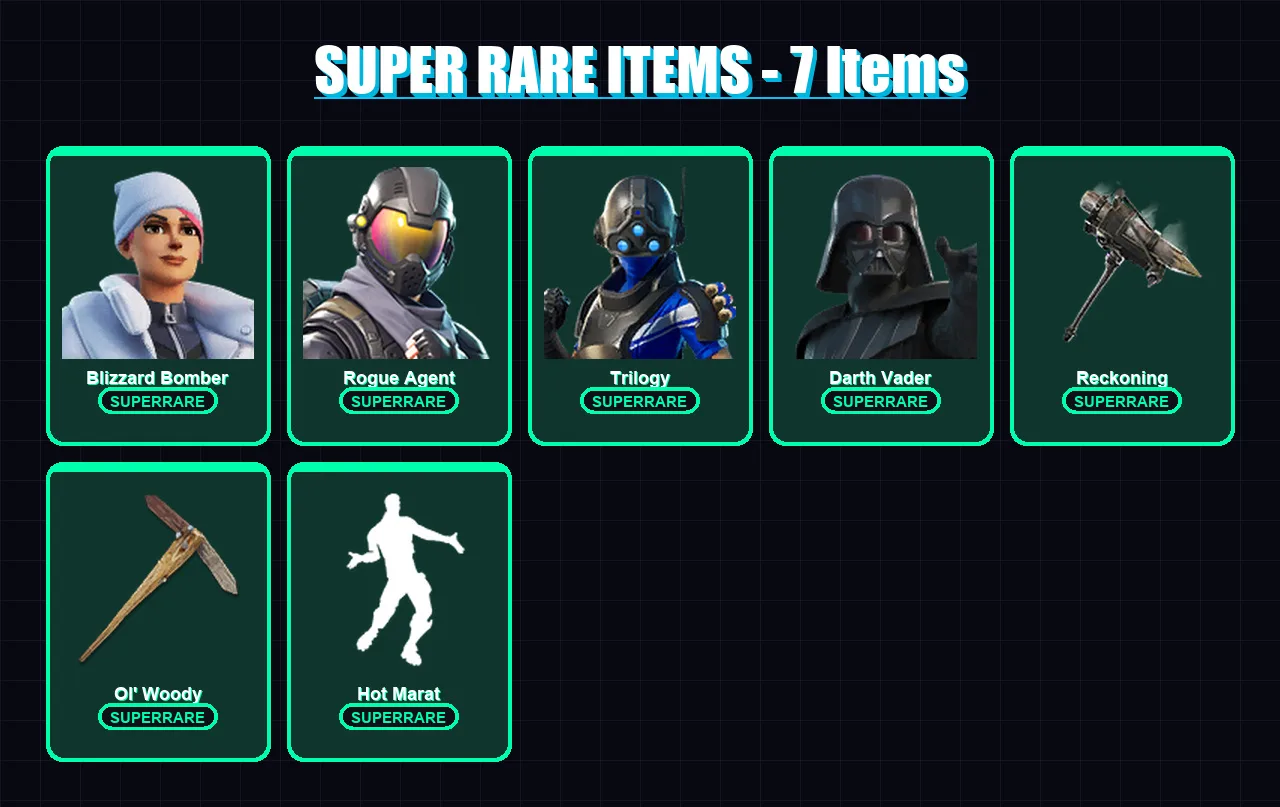 [PC/XBOX] | Blizzard Bomber | Rogue Agent | Trilogy | Darth Vader | Blackheart | 110 skin | 111 pickaxe | 108 emote | 80 glider | Lv1027 — Fortnite account