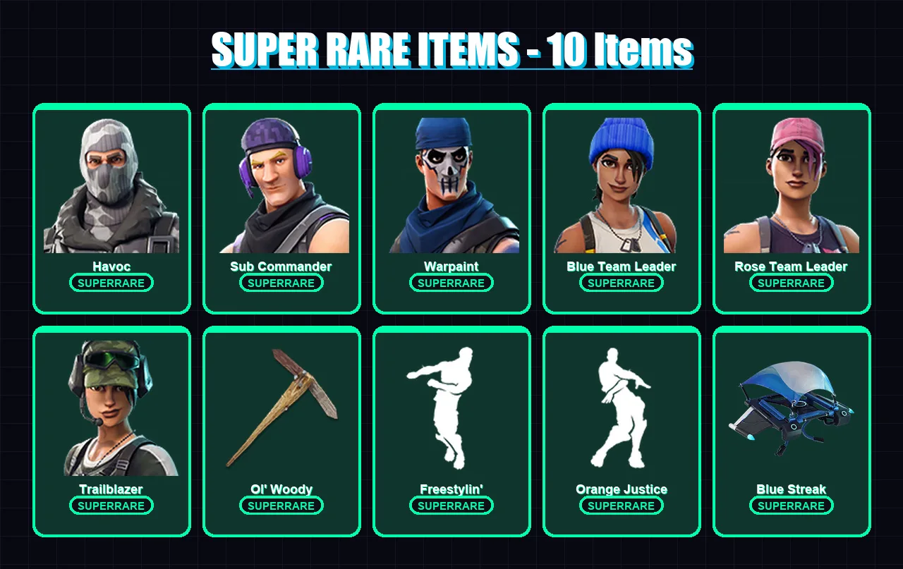 [PC/XBOX] | Havoc | Sub Commander | Warpaint | Blue Team Leader | Rose Team Leader | 11 skin | 15 pickaxe | 16 emote | 16 glider | Lv164