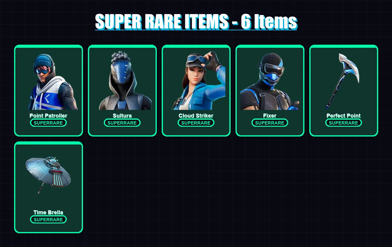 [PC] | Point Patroller | Sultura | Cloud Striker | Fixer | Predator | 34 skin | 52 pickaxe | 41 emote | 43 glider | Lv916