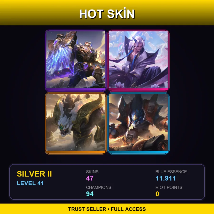 EUNE | Lv41 | Silver II | 47 Skin | 94 Champ
