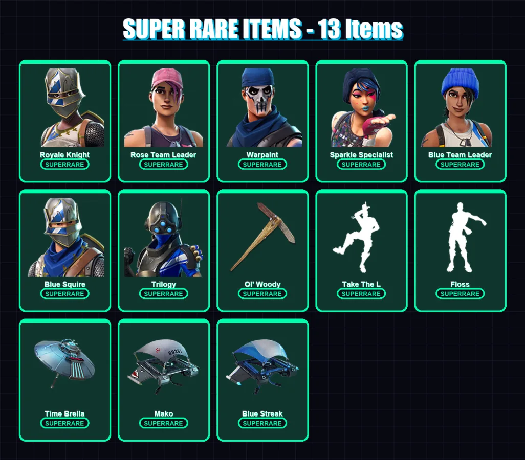 [PS4/PS5/XBOX/PC] | Royale Knight | Rose Team Leader | Warpaint | 100 skin | Lv1663