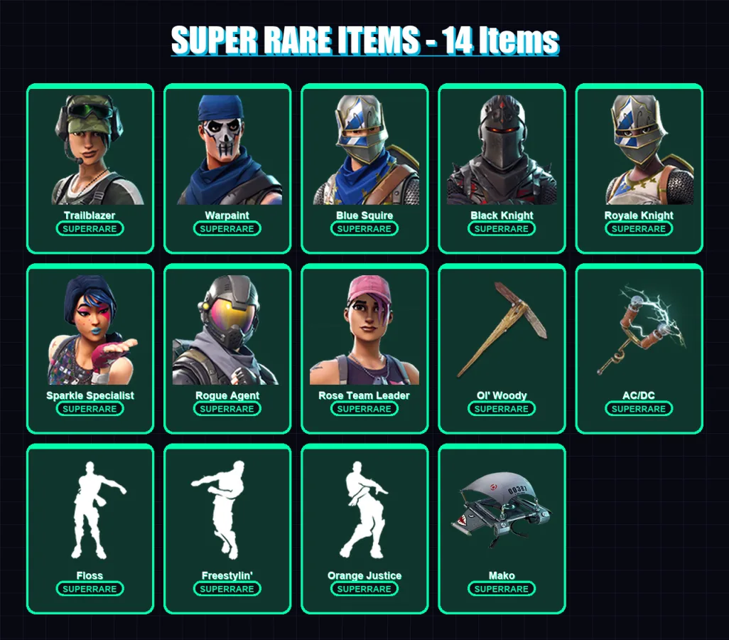 [PC/PSN] | Trailblazer | Warpaint | Blue Squire | Black Knight | Royale Knight | 29 skin | 44 pickaxe | 33 emote | 37 glider | Lv471