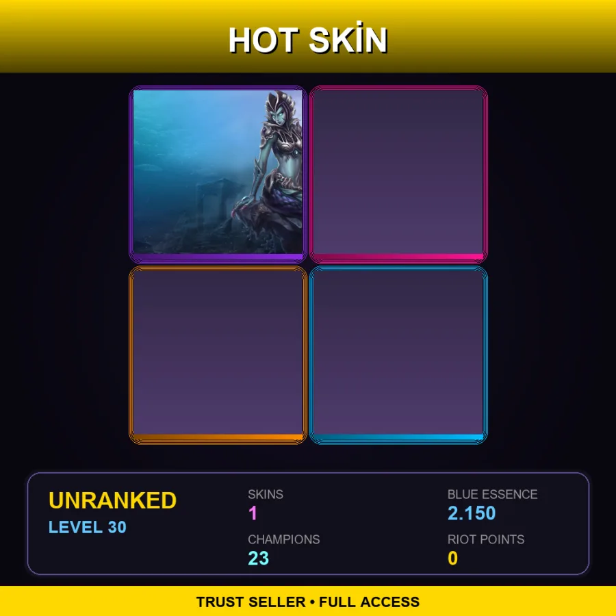 EUW | Lv30 | Unranked | 1 Skin | 23 Champ