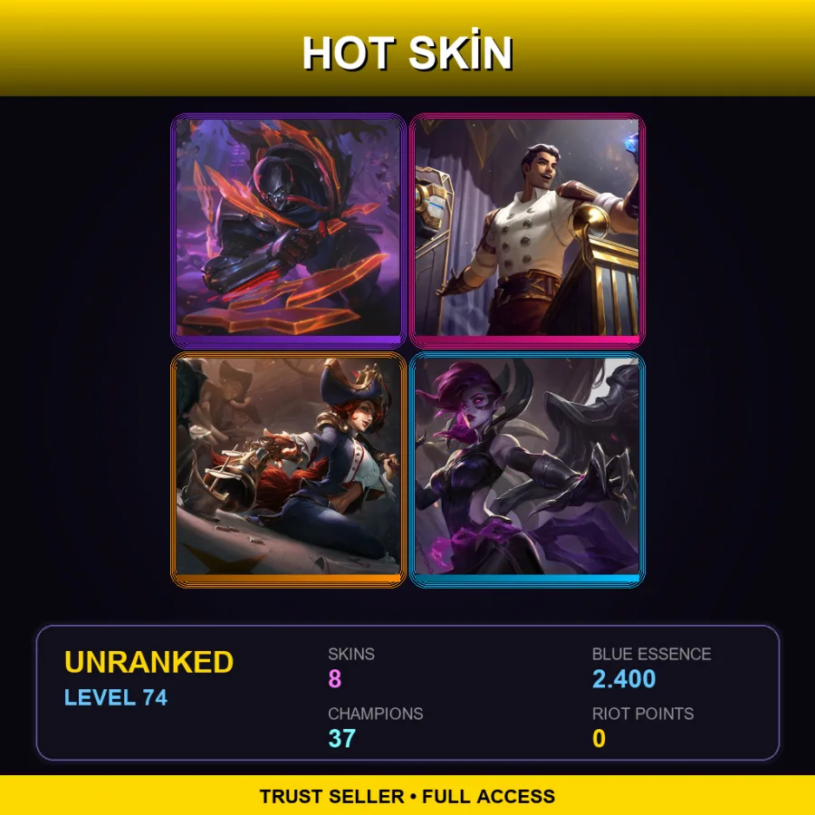 LAN | Lv74 | Unranked | 8 Skin | 37 Champ