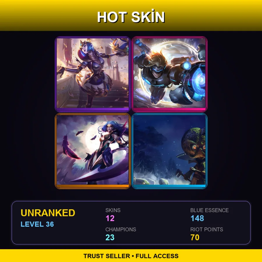 TR | Lv36 | Unranked | 12 Skin | 23 Champ