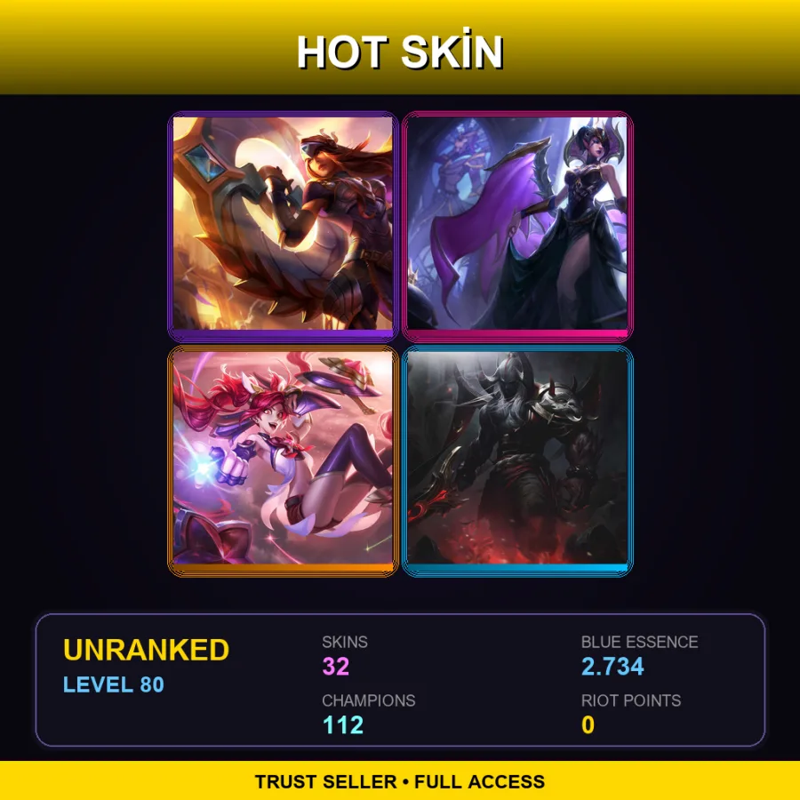 VN | Lv80 | Unranked | 32 Skin | 112 Champ