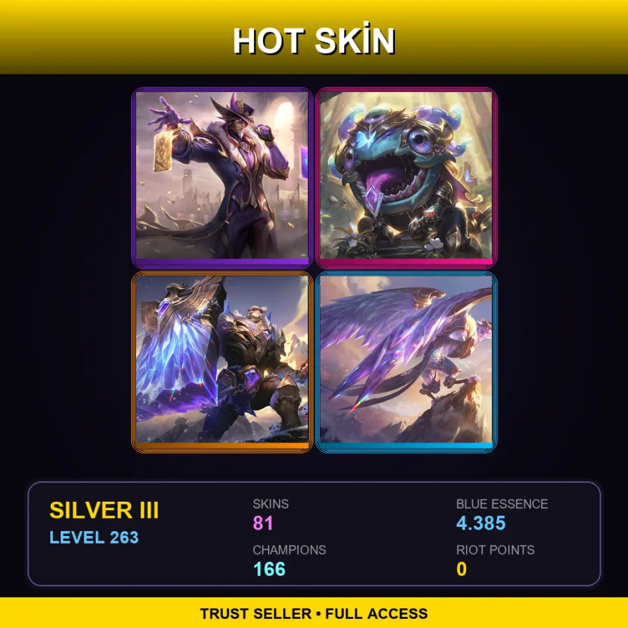 EUNE | Lv263 | Silver III | 81 Skin | 166 Champ