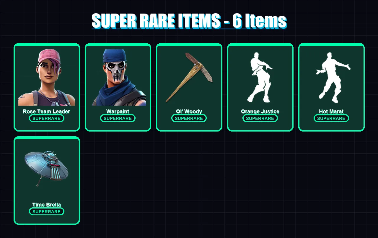 [PC/XBOX/PSN] | Rose Team Leader | Warpaint | Rox | Sentinel | Spectra Knight | 17 skin | 28 pickaxe | 31 emote | 27 glider | Lv402