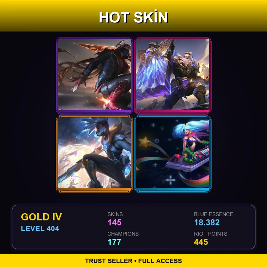 LAN | Lv404 | Gold IV | 145 Skin | 177 Champ