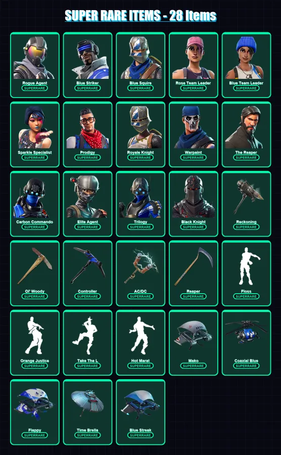 [PC/XBOX] | Rogue Agent | Blue Striker | Blue Squire | Rose Team Leader | Blue Team Leader | 71 skin | 62 pickaxe | 71 emote | 59 glider | Lv747