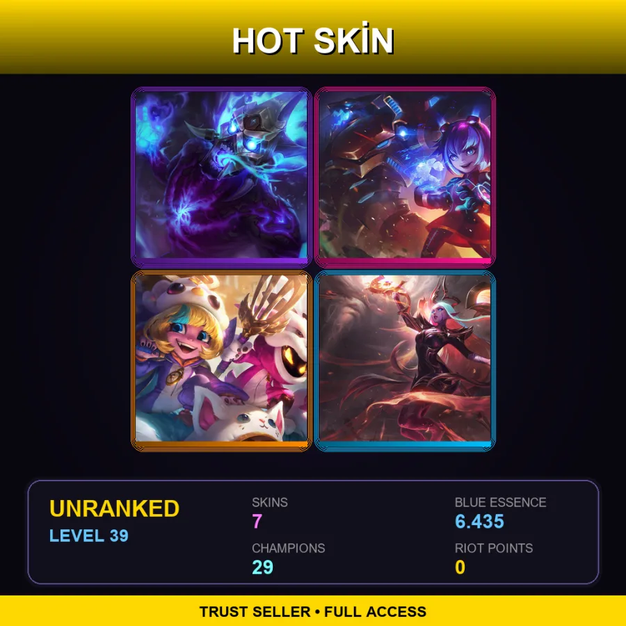 TR | Spirit Fire Brand | Super Galaxy Annie | Furyhorn Cosplay Veigar | Nightbringer Soraka | 7 Skin | 29 Champ | Lv39