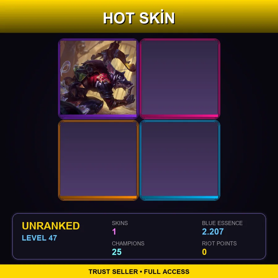 LAN | Lv47 | Unranked | 1 Skin | 25 Champ