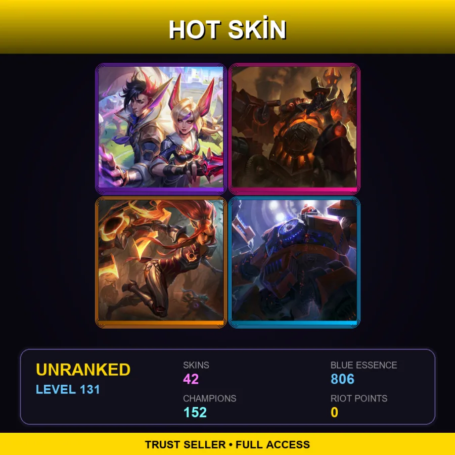 EUNE | Lv131 | Unranked | 42 Skin | 152 Champ