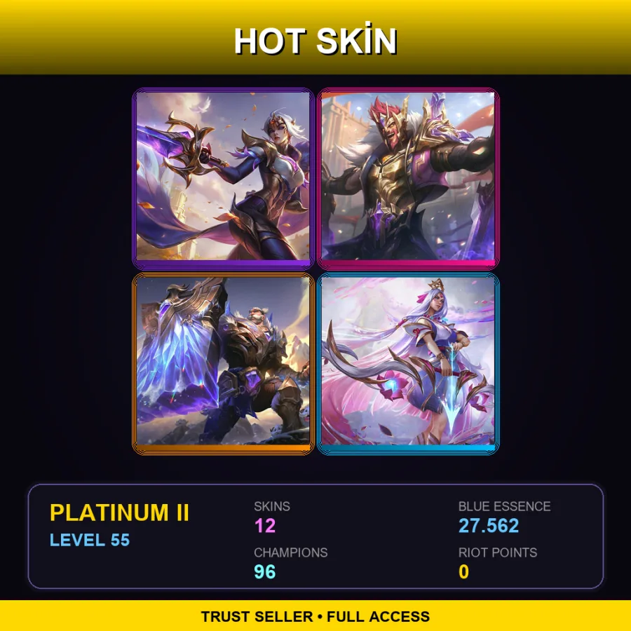 TR | Lv55 | Platinum II | 12 Skin | 96 Champ