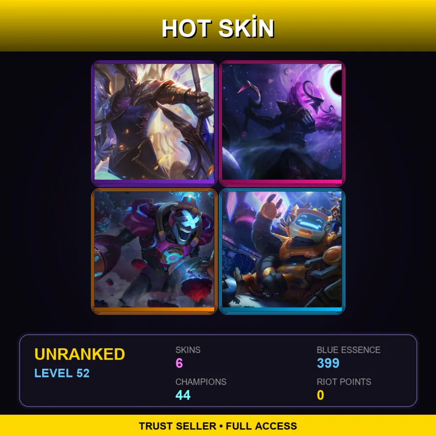SG | Lv52 | Unranked | 6 Skin | 44 Champ