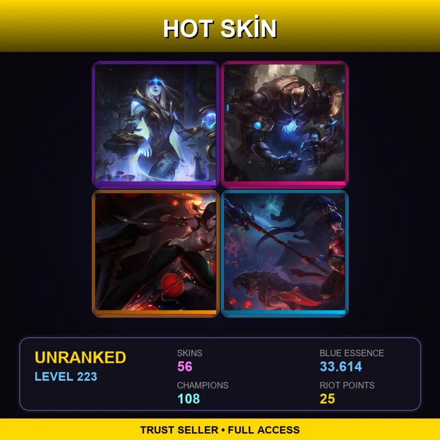 LAS | Lv223 | Unranked | 56 Skin | 108 Champ — Kingpin Twitch