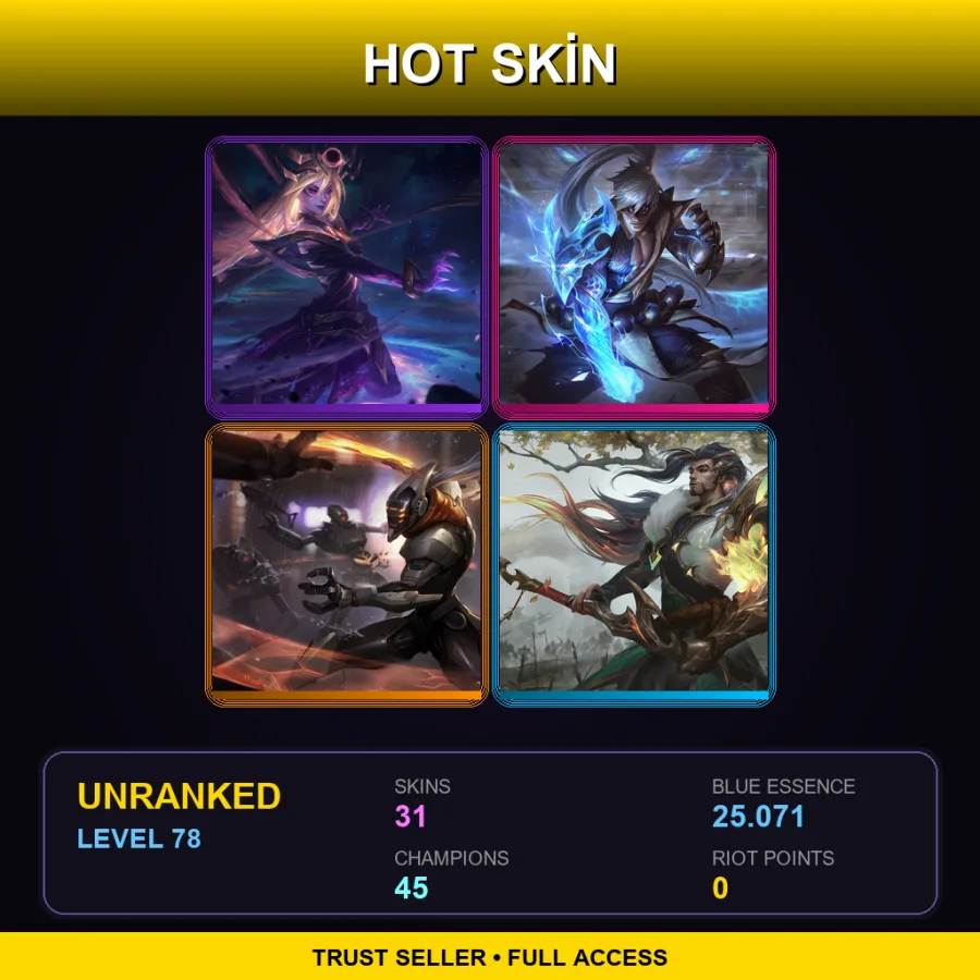 EUNE | Lv78 | Unranked | 31 Skin | 45 Champ — Beast Hunter Draven