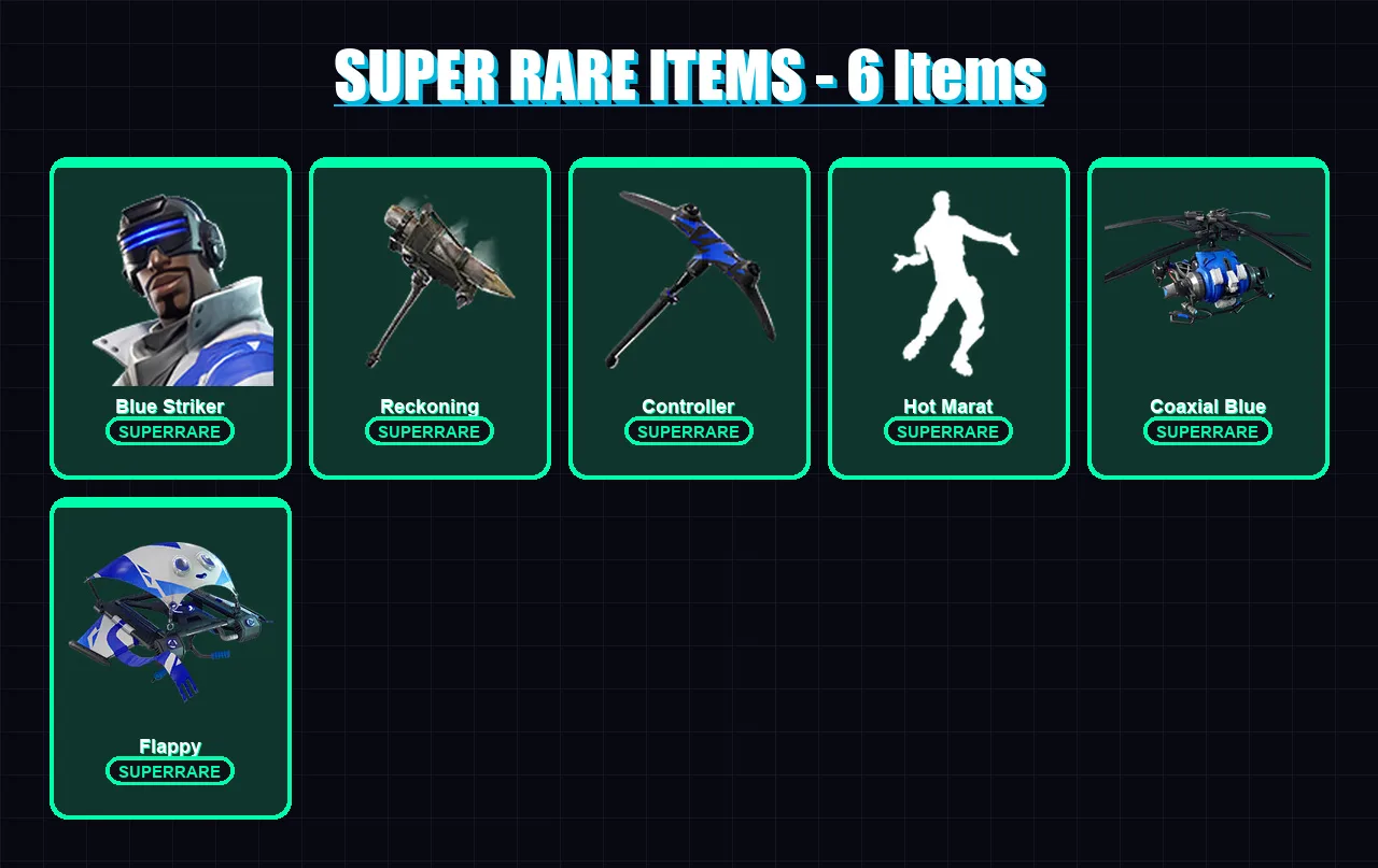 [PS4/PS5/XBOX/PC] | Blue Striker | Midas | Drift | Fusion | Sentinel | 101 skin | 93 pickaxe | 81 emote | 108 glider | Lv1488