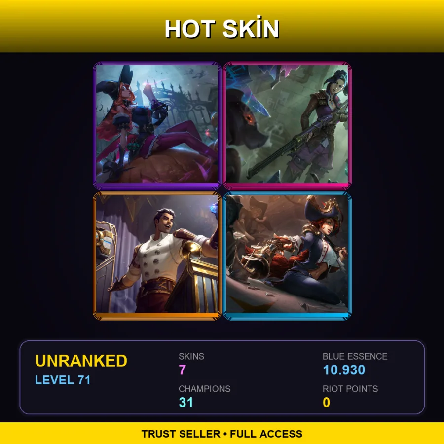 LAN | Lv71 | Unranked | 7 Skin | 31 Champ — Pharaoh Nidalee