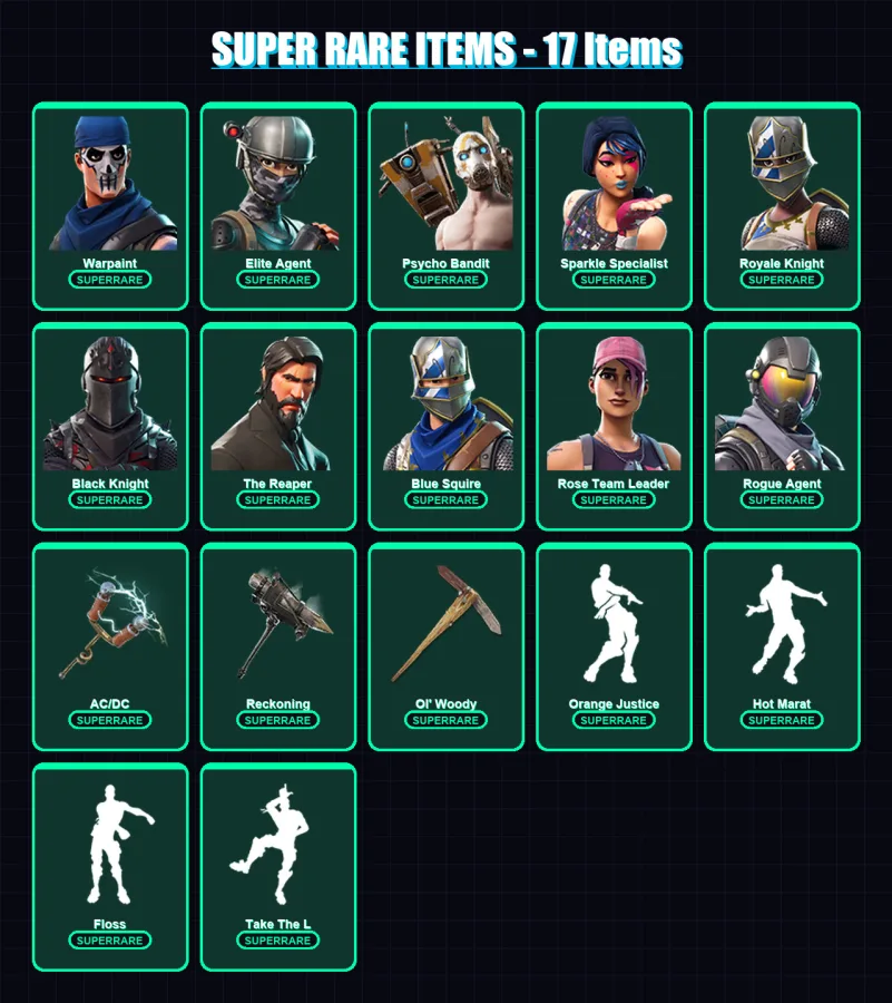[PC/PSN] | Warpaint | Elite Agent | Psycho Bandit | Sparkle Specialist | Royale Knight | 85 skin | 65 pickaxe | 76 emote | 75 glider | Lv873
