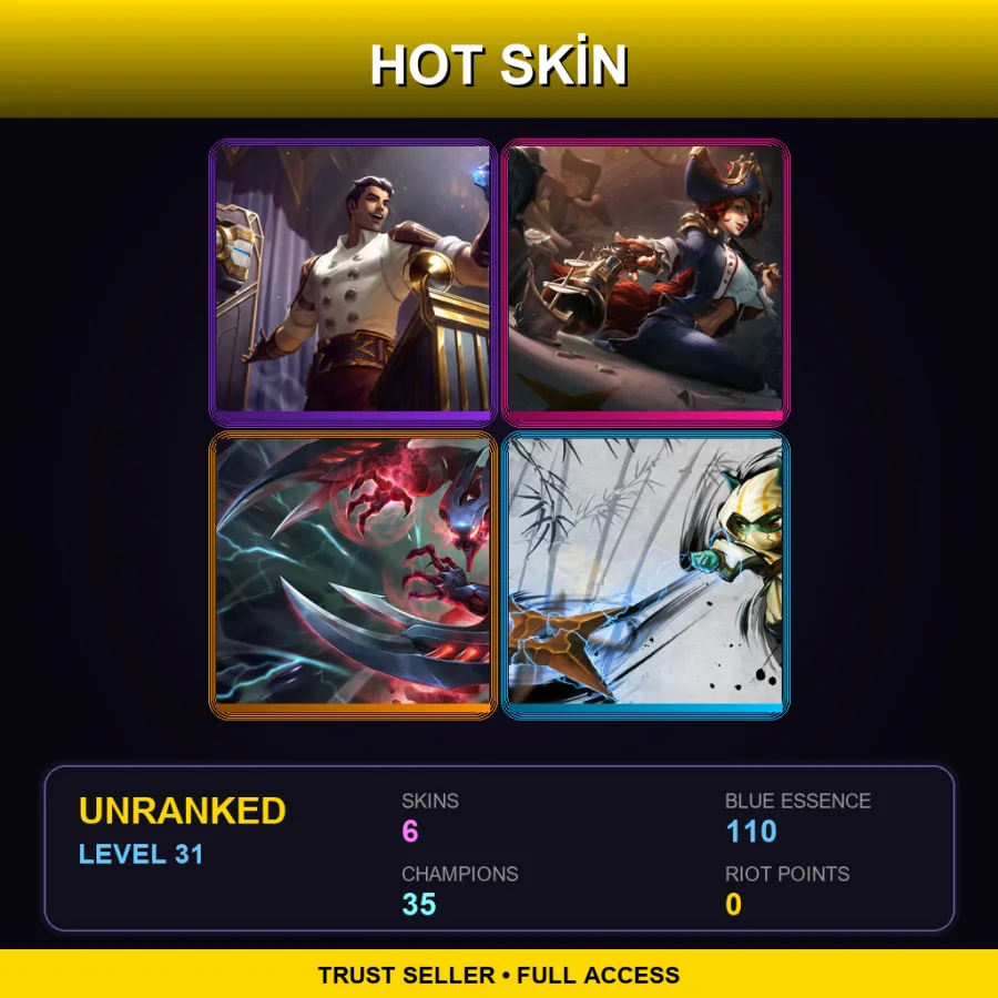 LAN | Lv31 | Unranked | 6 Skin | 35 Champ