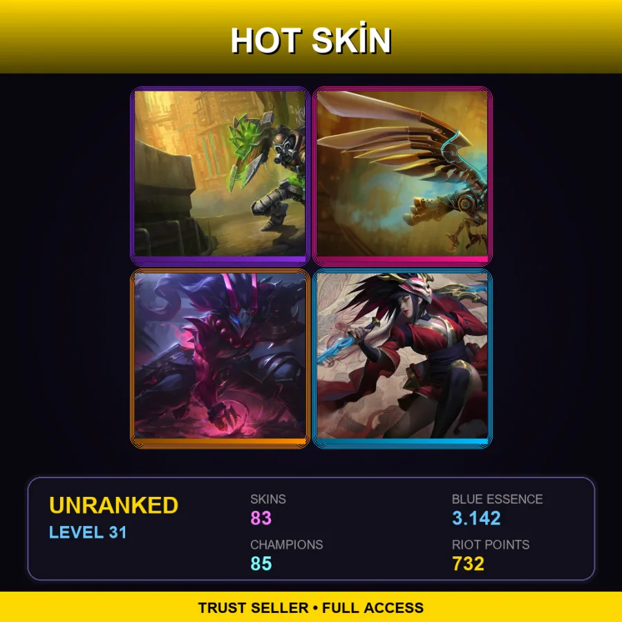 EUW | Lv31 | Unranked | 83 Skin | 85 Champ