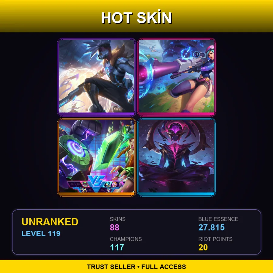 BR | Lv119 | Unranked | 88 Skin | 117 Champ