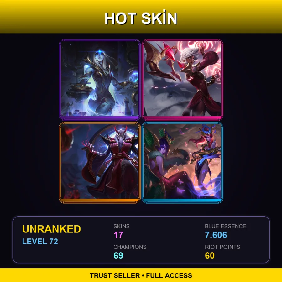 LAN | Lv72 | Unranked | 17 Skin | 69 Champ