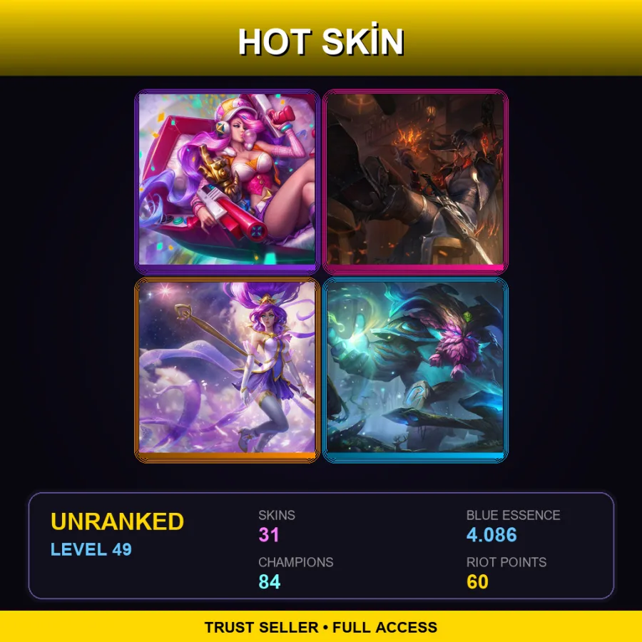 EUW | Lv49 | Unranked | 31 Skin | 84 Champ