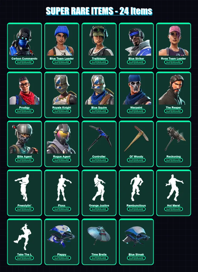 [PS4/PS5/XBOX/PC] | Carbon Commando | Blue Team Leader | Trailblazer | 106 skin | Lv726