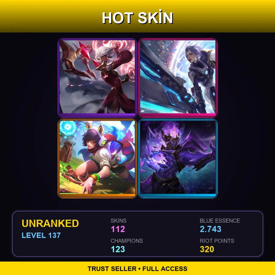 SG | Lv137 | Unranked | 112 Skin | 123 Champ