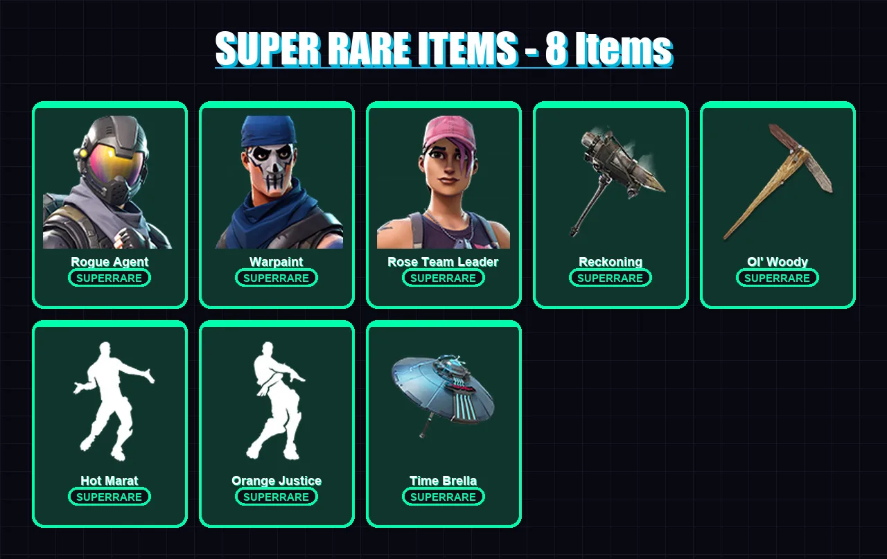 [PC/PSN] | Rogue Agent | Warpaint | Rose Team Leader | Zenith | Blackheart | 74 skin | 85 pickaxe | 102 emote | 77 glider | Lv873