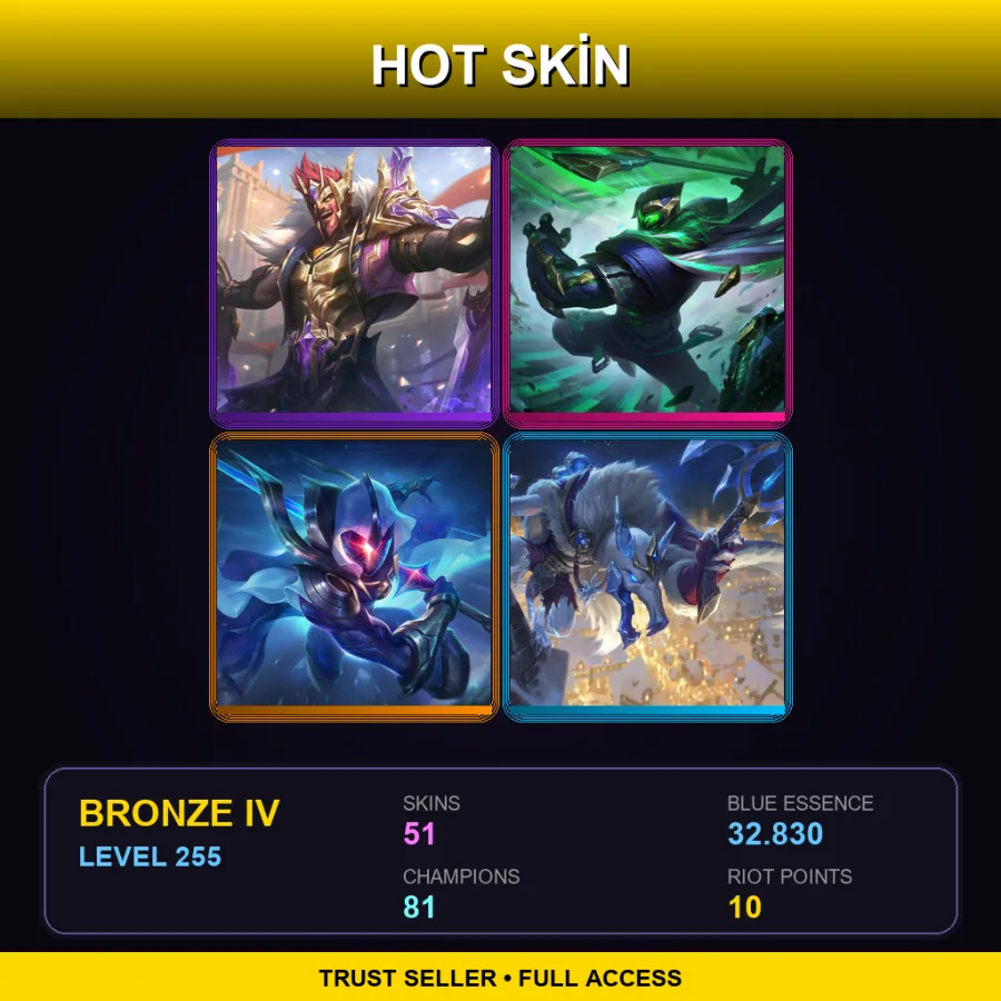 BR | Lv255 | Bronze IV | 51 Skin | 81 Champ — K Da All Out Evelynn