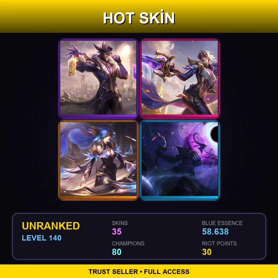 EUW | Lv140 | Unranked | 35 Skin | 80 Champ