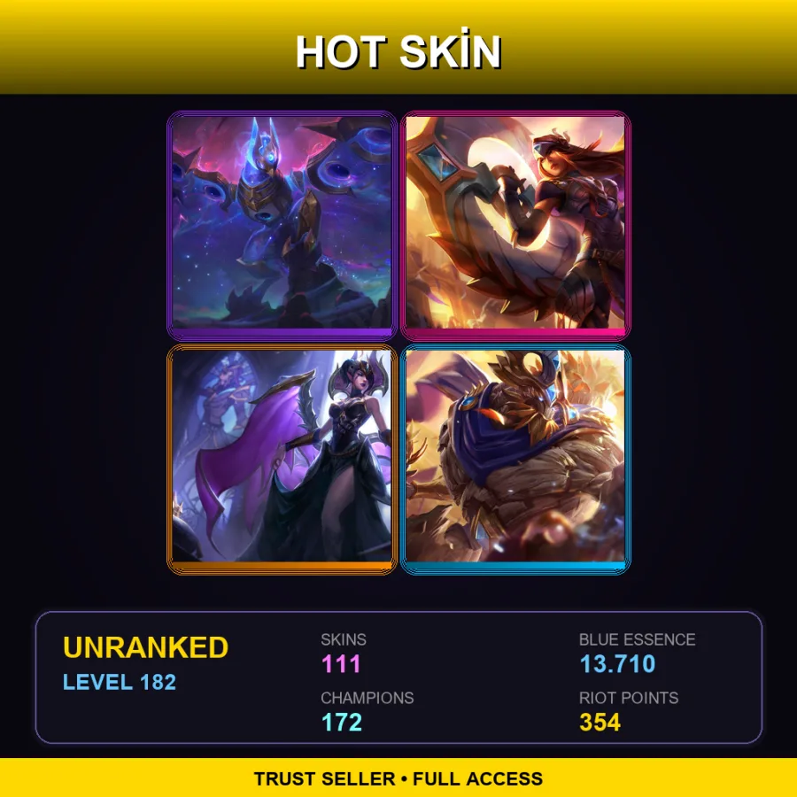VN | Lv182 | Unranked | 111 Skin | 172 Champ