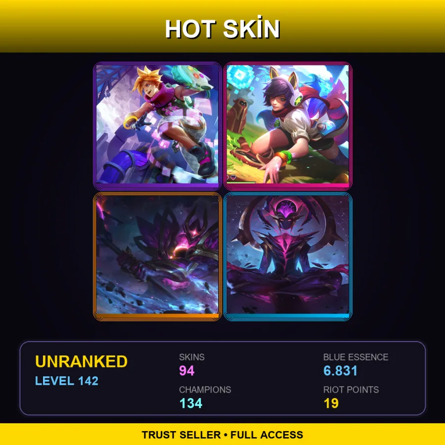 VN | Lv142 | Unranked | 94 Skin | 134 Champ