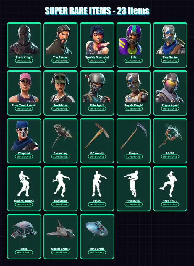 [PC/PSN] | OG Skull Trooper | Black Knight | The Reaper | Sparkle Specialist | Blitz | 128 skin | 100 pickaxe | 132 emote | 112 glider | Lv1517