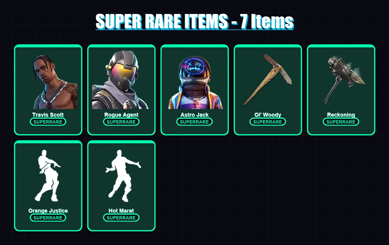 [PC/XBOX/PSN] | Travis Scott | Rogue Agent | Astro Jack | Sentinel | Gear Specialist Maya | 44 skin | 36 pickaxe | 51 emote | 42 glider | Lv834