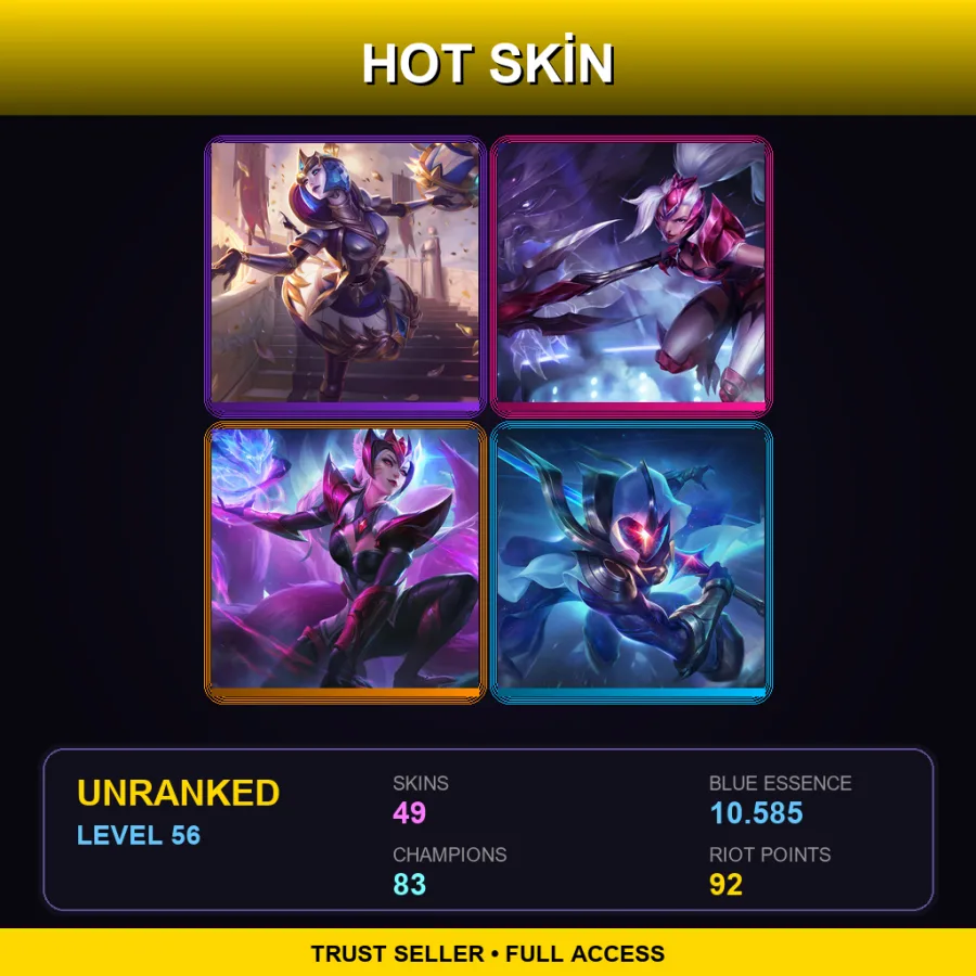 SG | Lv56 | Unranked | 49 Skin | 83 Champ — LoL account
